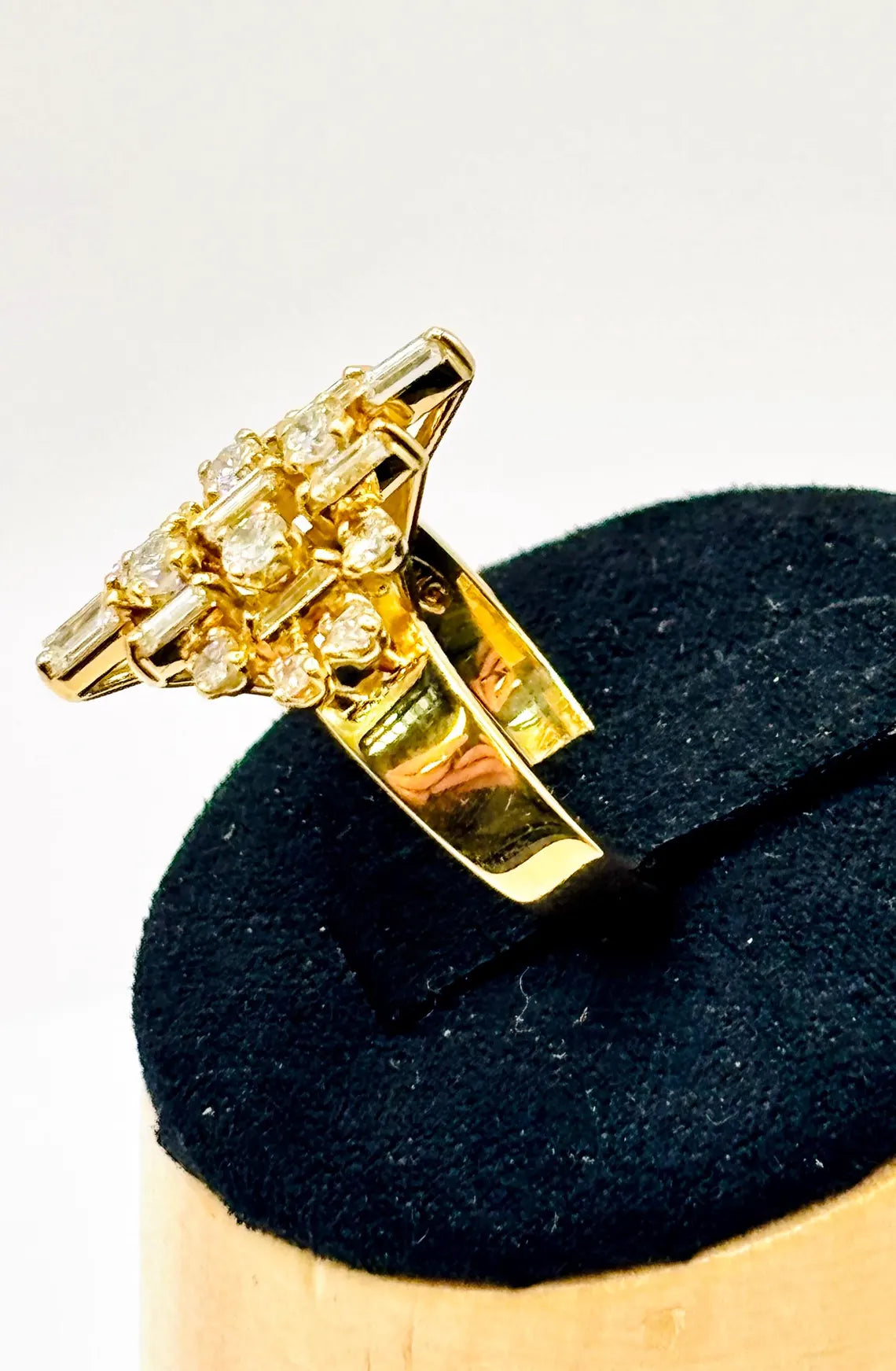 Cluster Dome Ring with Diamonds on 18K Gold