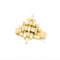 Cluster Dome Ring with Diamonds on 18K Gold