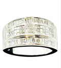 18K White Gold 1.25 Carat Diamond Baguette and Brilliant Wide Band Ring, 15.3g