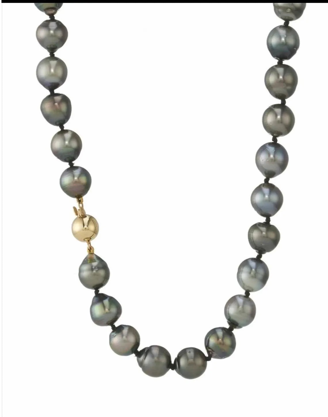 Graduated Tahitian Pearl Necklace 9–11.4mm with 18k Gold Clasp, 45cm