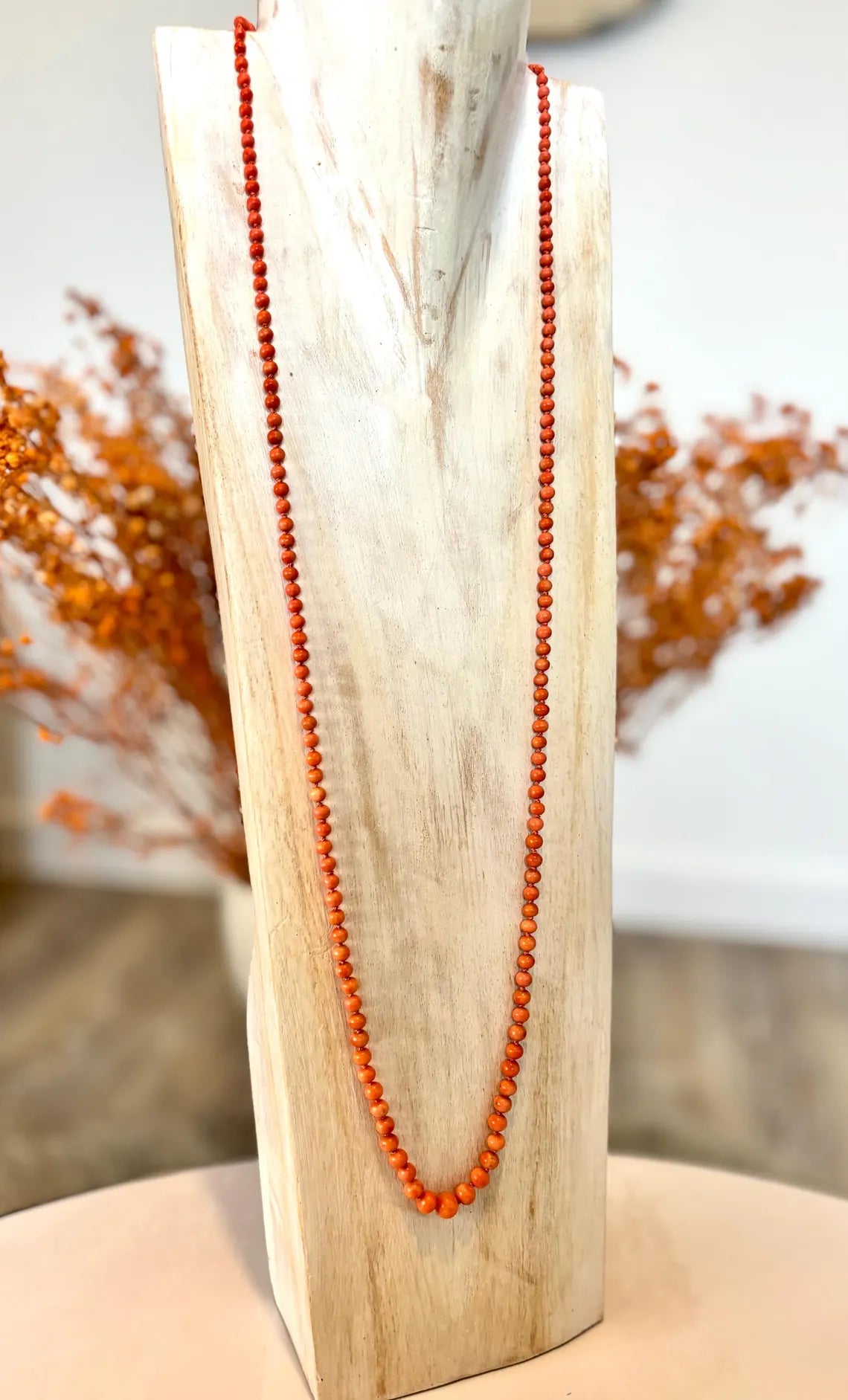 Antique Mediterranean Angel Skin Coral Graduated Opera Necklace, 14k Gold Clasp, Early 20th Century
