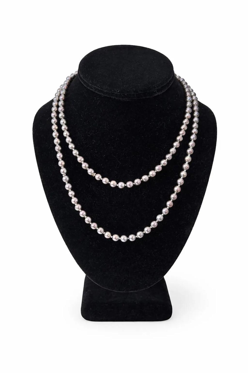 90cm Black Cultured Pearl Opera Length Necklace with 14ct Yellow Gold Clasp