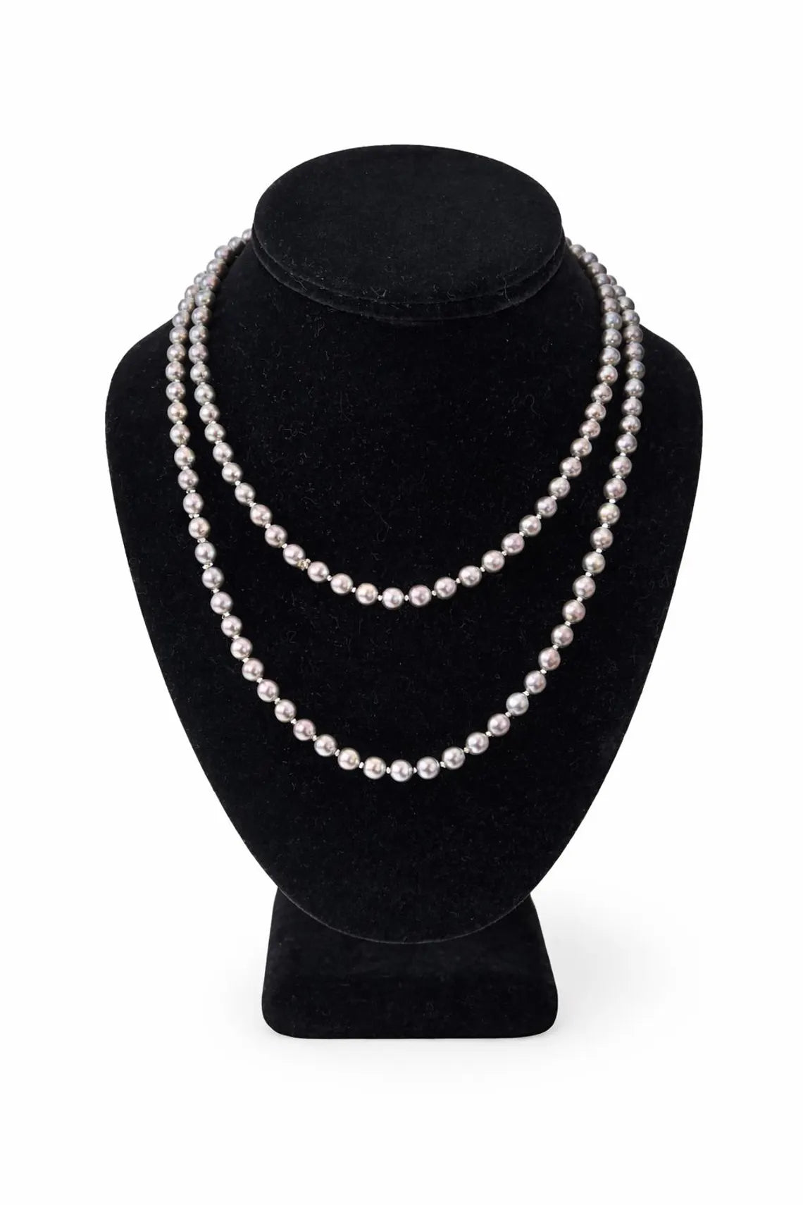 90cm Black Cultured Pearl Opera Length Necklace with 14ct Yellow Gold Clasp
