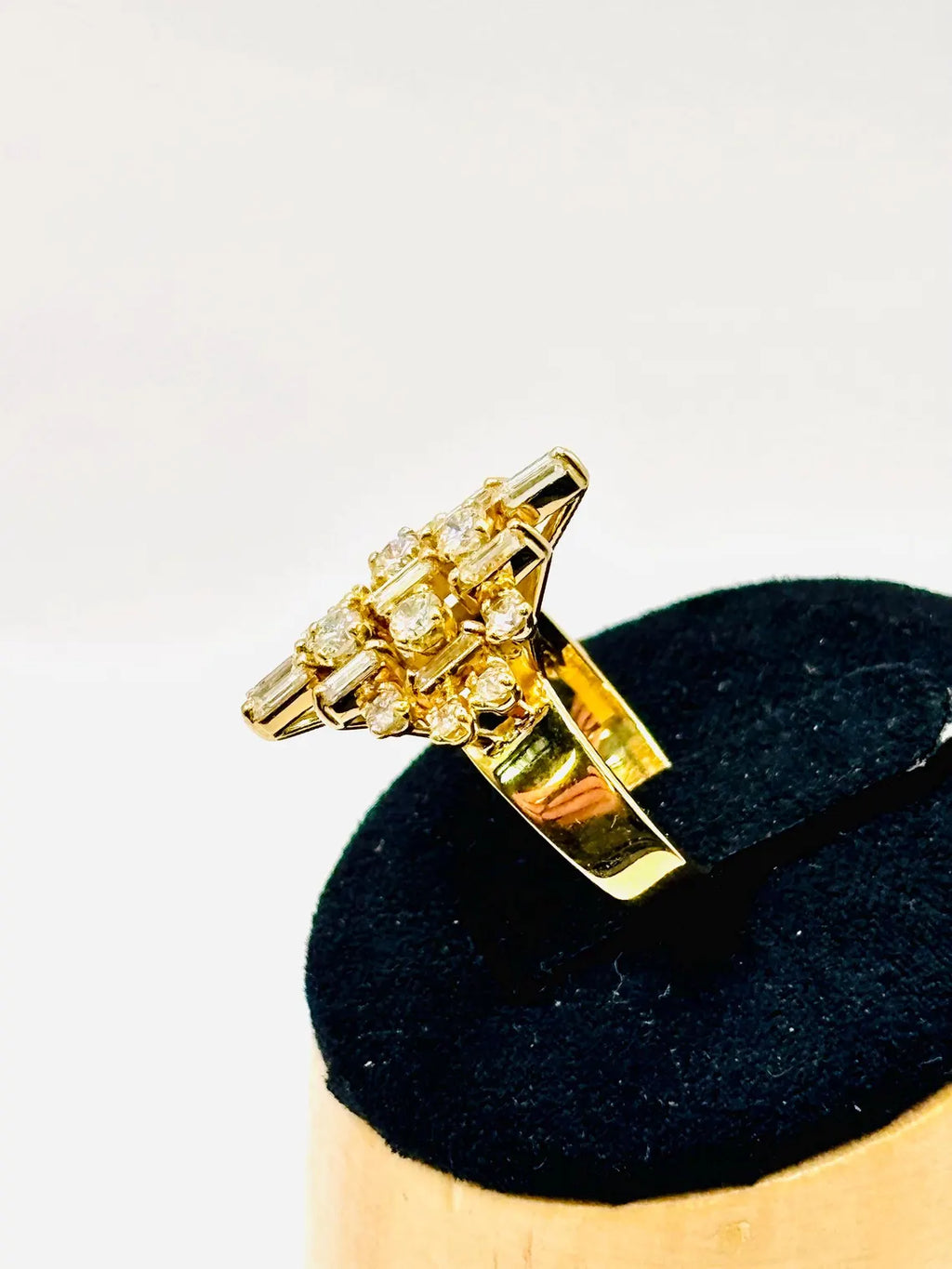 Cluster Dome Ring with Diamonds on 18K Gold