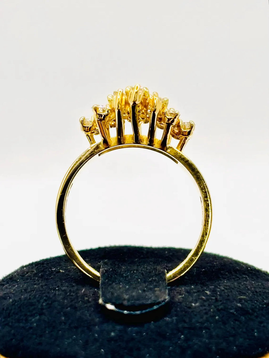 Cluster Dome Ring with Diamonds on 18K Gold