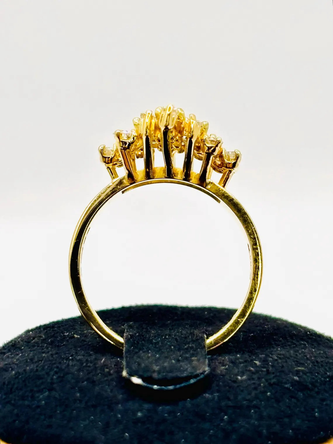 Cluster Dome Ring with Diamonds on 18K Gold