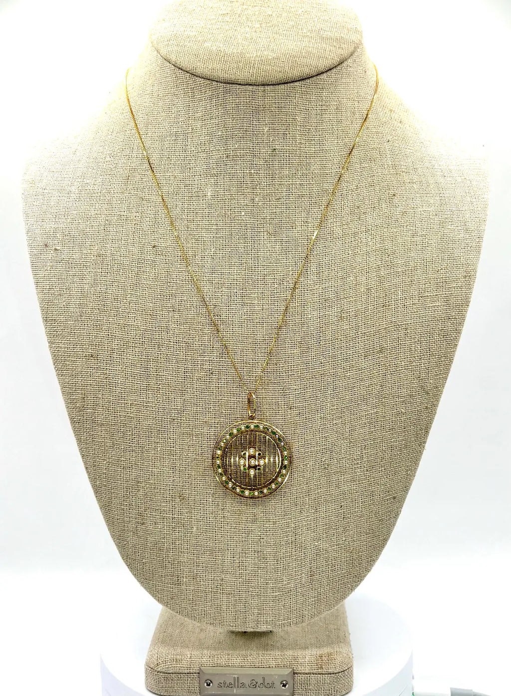 Edwardian 15ct Gold Peridot Seed Pearl Openwork Pendant, circa 1905 (18K Chain)