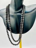 90cm Black Cultured Pearl Opera Length Necklace with 14ct Yellow Gold Clasp