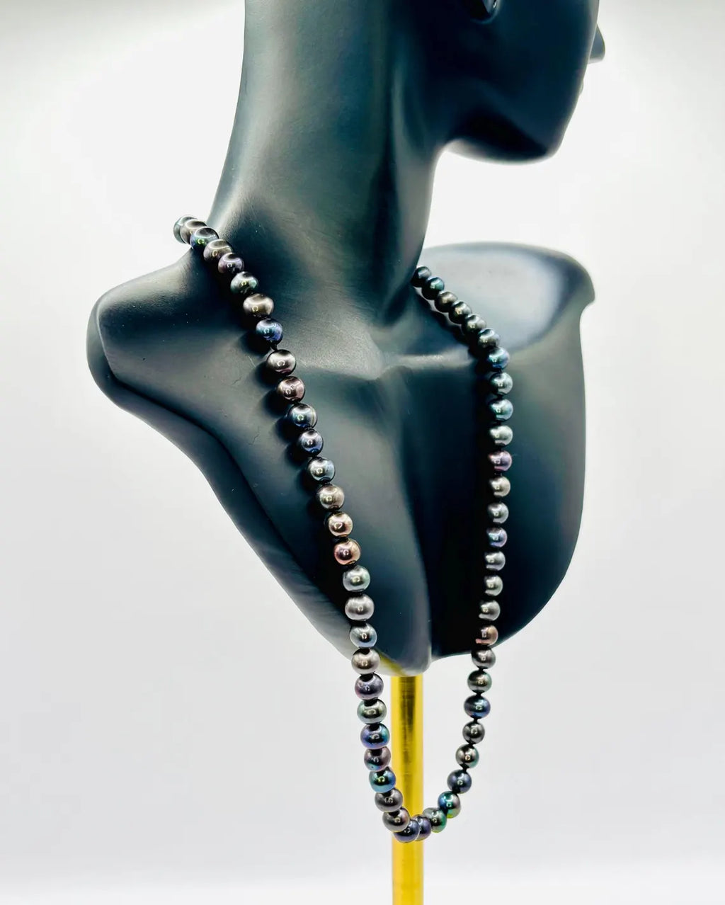 Cultured Tahitian Pearl Necklace 5–6mm with Peacock Overtones, 45cm, Sterling Silver Clasp