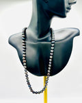 Cultured Tahitian Pearl Necklace 5–6mm with Peacock Overtones, 45cm, Sterling Silver Clasp