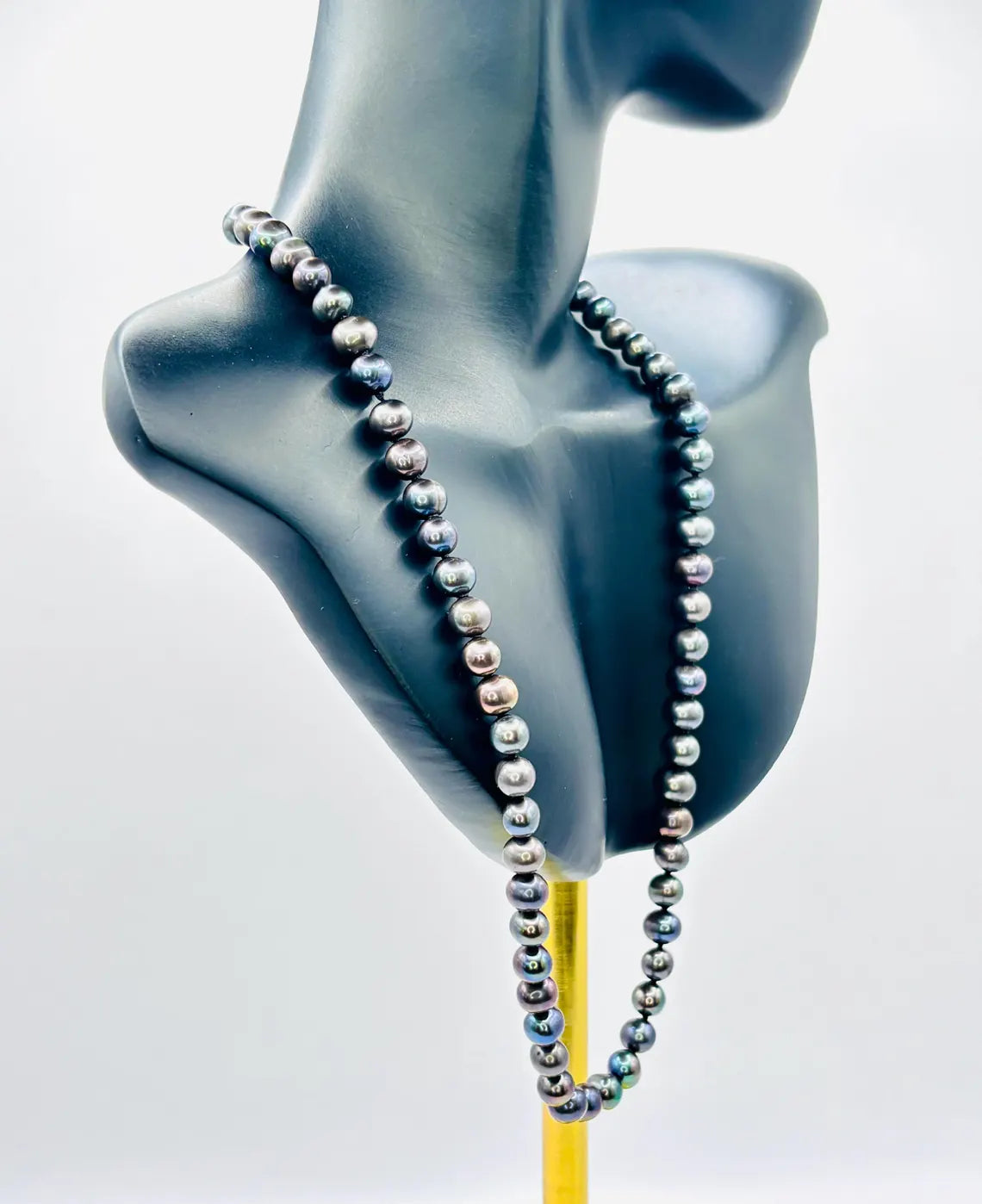 Cultured Tahitian Pearl Necklace 5–6mm with Peacock Overtones, 45cm, Sterling Silver Clasp