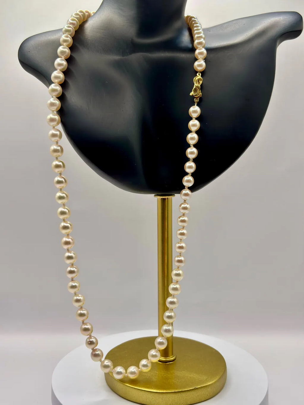Akoya Cultured Pearl Necklace, Graduated 5.25–7.50mm, 18k Gold Bow Clasp, 58cm Strand