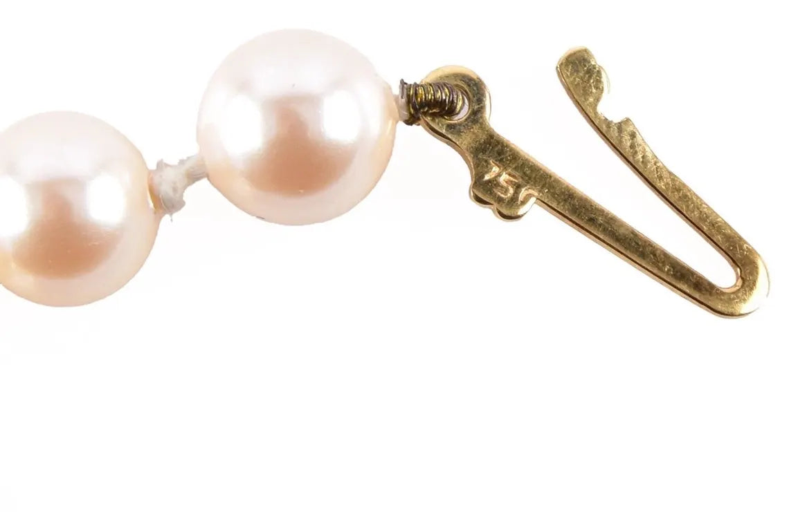 Akoya Cultured Pearl Necklace, Graduated 5.25–7.50mm, 18k Gold Bow Clasp, 58cm Strand
