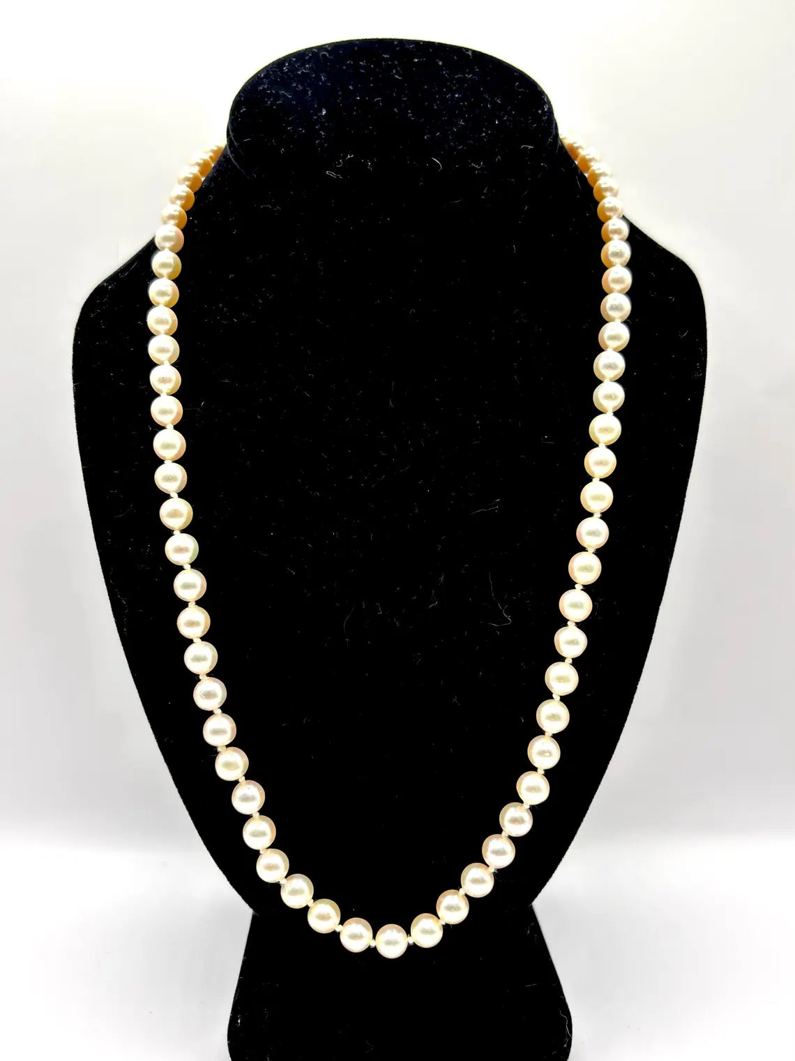 Akoya Cultured Pearl Necklace, Graduated 5.25–7.50mm, 18k Gold Bow Clasp, 58cm Strand