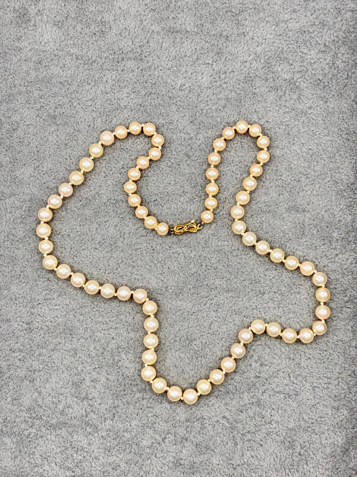 Akoya Cultured Pearl Necklace, Graduated 5.25–7.50mm, 18k Gold Bow Clasp, 58cm Strand