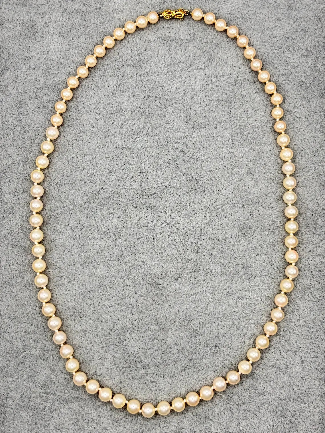 Akoya Cultured Pearl Necklace, Graduated 5.25–7.50mm, 18k Gold Bow Clasp, 58cm Strand