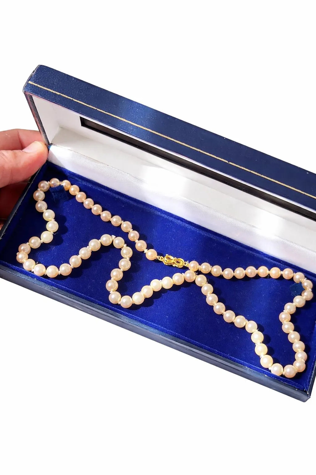 Akoya Cultured Pearl Necklace, Graduated 5.25–7.50mm, 18k Gold Bow Clasp, 58cm Strand