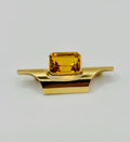 VINTAGE CITRINE & 18k GOLD Brooch