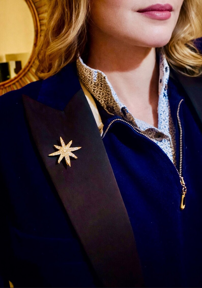 Antique Diamond Eight-Point Star Brooch / Pendant, Circa 1910-1925