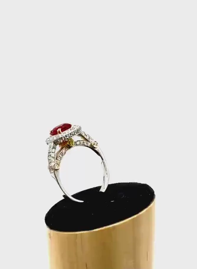 ORANGE PADPARADSCHA SAPPHIRE & Diamonds Ring