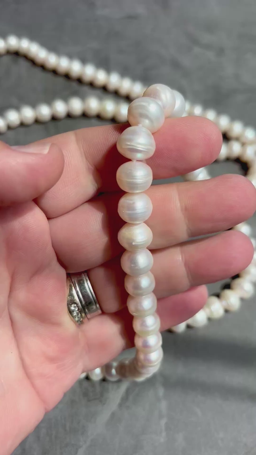 Exceptional Long Vintage Freshwater Pearl Rope Necklace 162cm Endless Strand