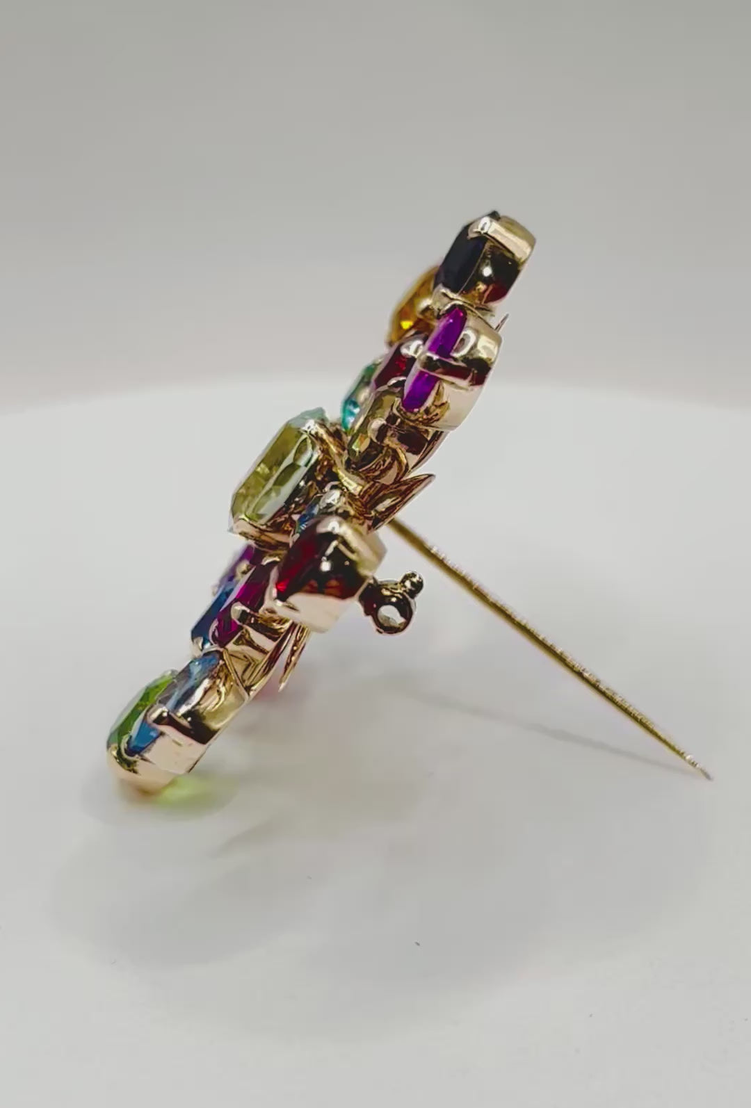 Victorian Transformation Sunburst Brooch Pendant Certified with Ceylon Sapphires and variety of precious gems