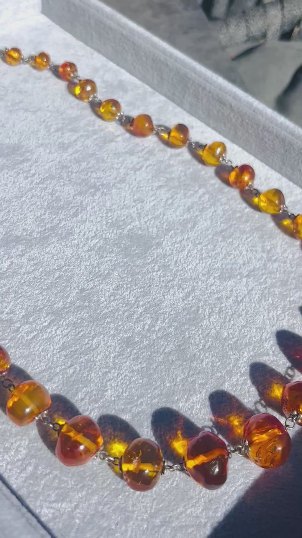 Handmade Baltic Amber and Silver Bead Necklace, Late 20th Century