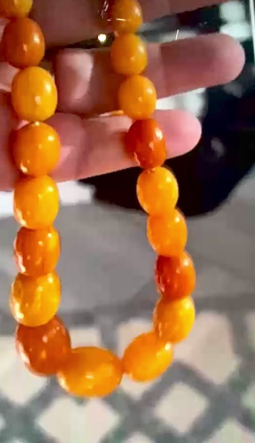 Antique Baltic Butterscotch Amber Bead Necklace, 70cm, 1920s-1940s