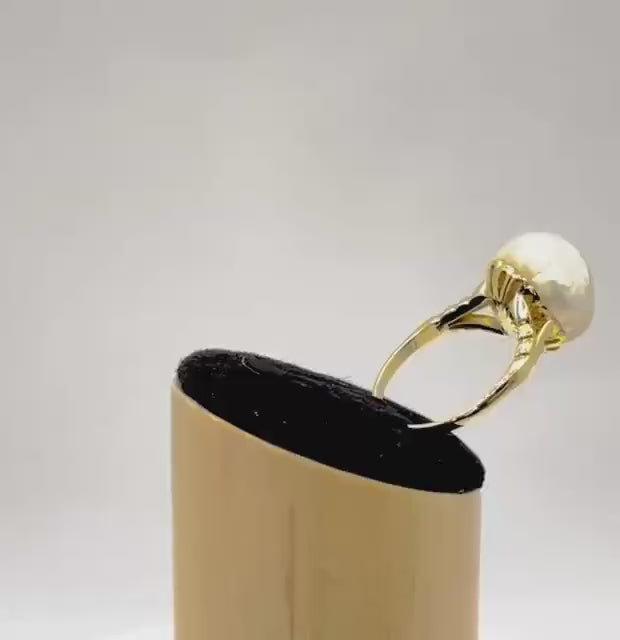 Antique GSC CERTIFIED NATURAL Saltwater Pearl Ring